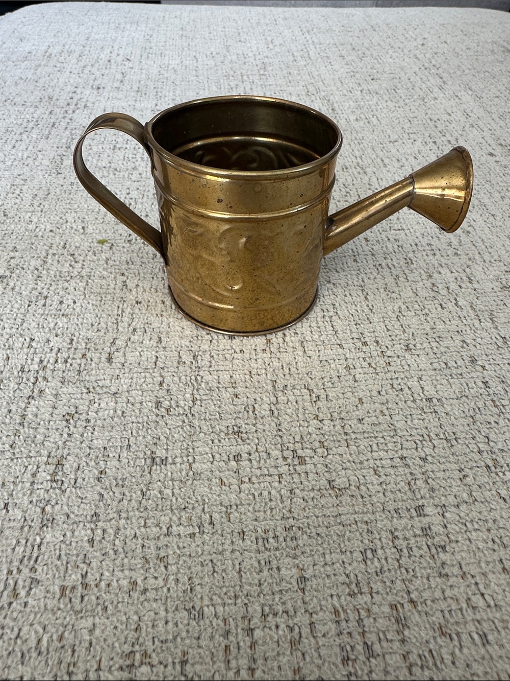 Vintage Hosley Brass Mini Watering Can - Embossed Vines